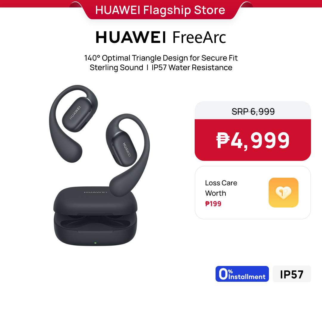 HUAWEI FreeArc Wireless Earbuds / 140° Optimal Triangle Design for Secure Fit / Sterling Sound / IP57 Water Resistance - Image 2