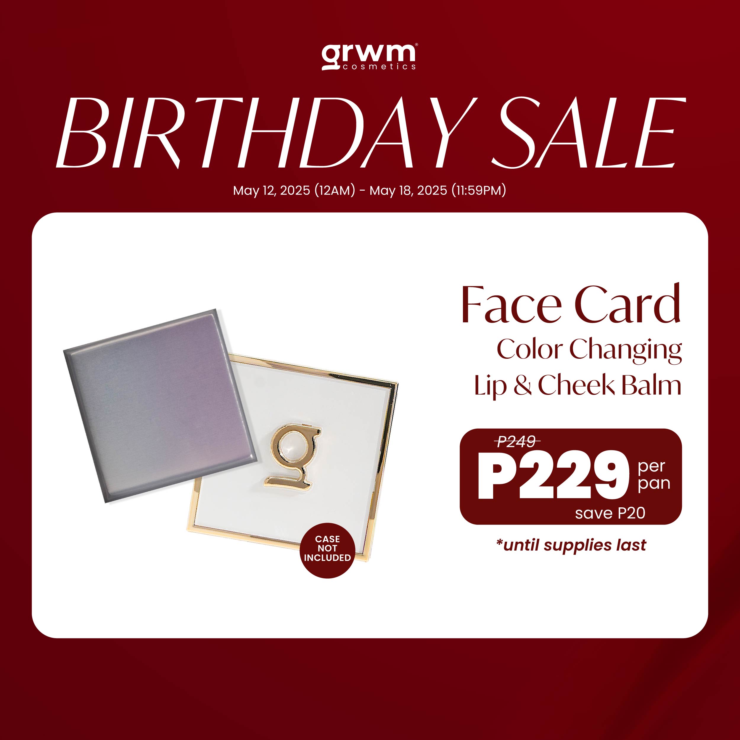 Discount on GRWM Cosmetics  shoes - SKU: GRWM Cosmetics Face Card Color Changing Lip and Cheek Balm [CASE NOT INCLUDED]
