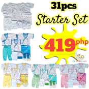 Newborn Baby Starter Set - 31pcs, Polyester Fabric 