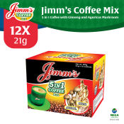 Jimm's Coffee Mix | 5 in 1 Coffee with Agaricus Mushroom & Korean Ginseng 21g by 12s