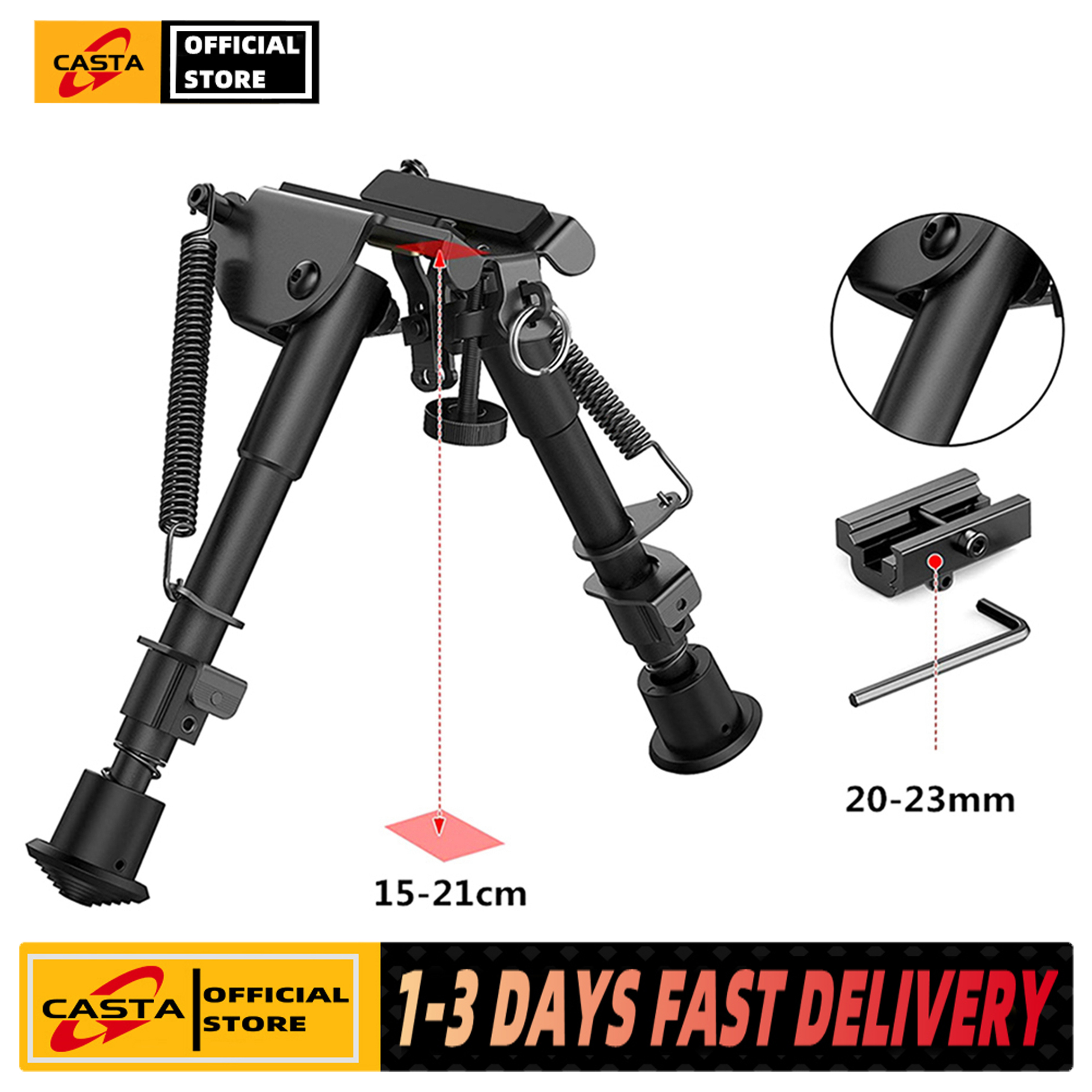 【COD + local seller】Aluminum Alloy Outdoor Sport Tactical Support 6-9 Inch Tactical TriRail Bipod Mount Adaptor Connector - Philippines