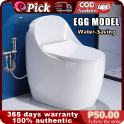 Ceramic White Dual Flush Toilet Bowl Set by New Egg