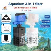 Silent 3-in-1 Aquarium Filter with Air Pump and Wave Maker