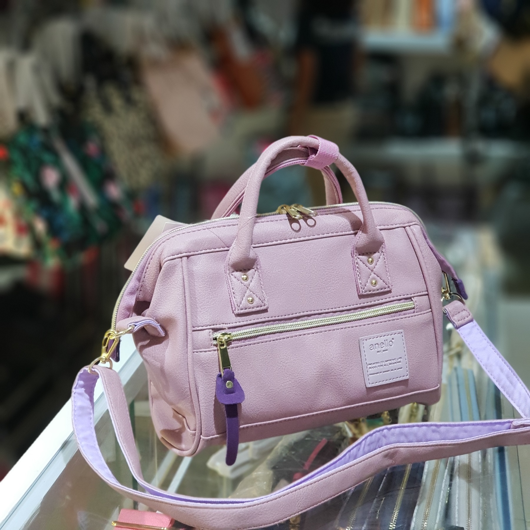 Authentic A.N.E.L.L.O PU Leather Mini Sling Bag - Lavender