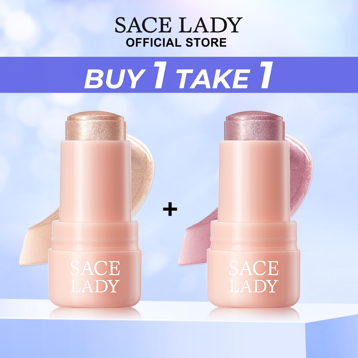 Discount on SACE LADY  shoes - SKU: SACE LADY Highlighter Makeup Shimmer Glow Highlighter Stick Jelly Texture Mult-use for Face Body Fac
