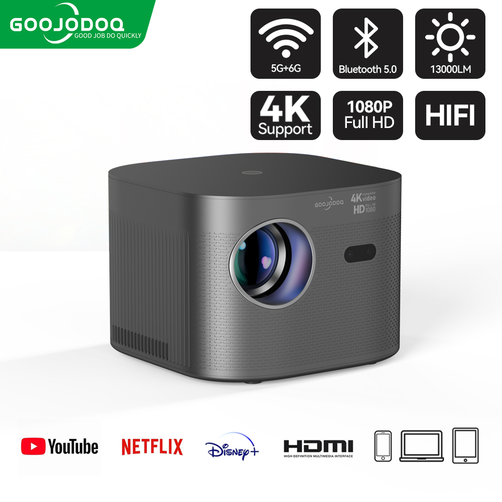 GOOJODOQ Projector Full HD 1080P 13000 Lm Home Theater Projector supports  Android/iOS WiFi compatible 4K 550ANSIN | Lazada PH