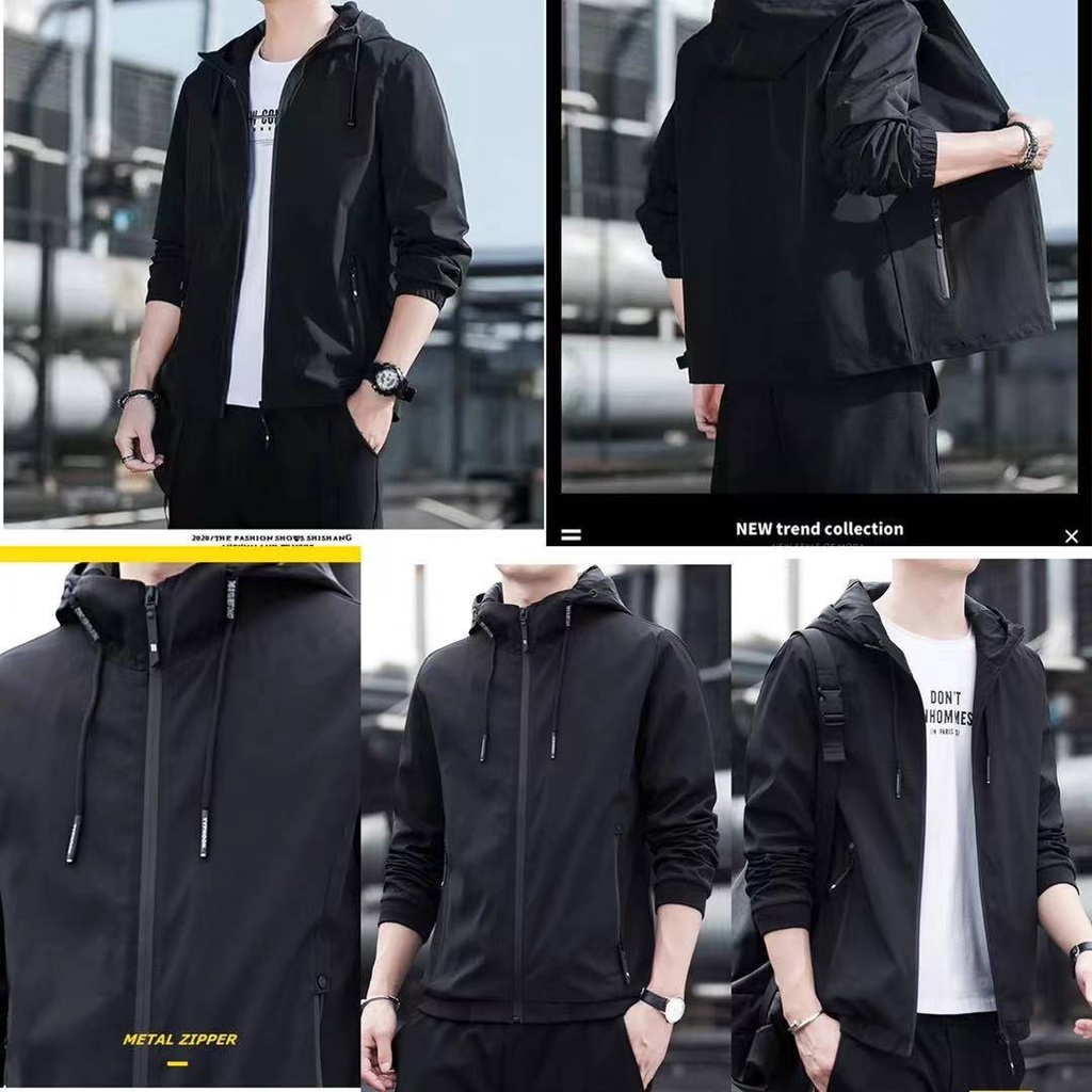 YUNOH New Windbreaker Hoodie Jacket Unisex (Water Resistance