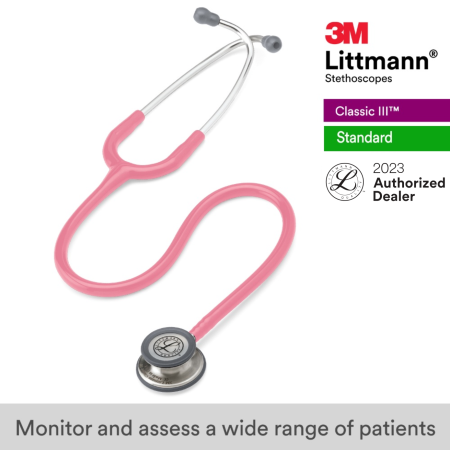 3M Littmann Classic III Stethoscope, Pearl Pink, 27 inch