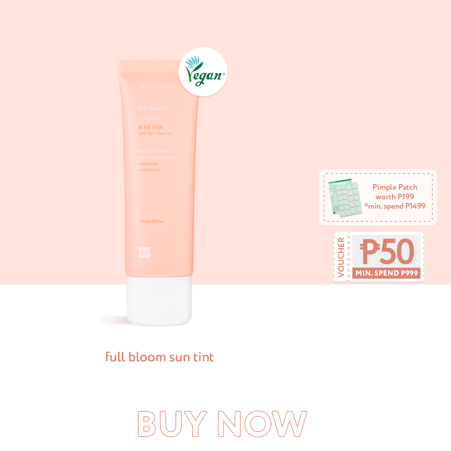 Face Republic Full Bloom Sun Tint SPF50+ PA++++ 50mL [ Reef Safe