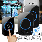 CACAZI Wireless Doorbell - Waterproof, Music Free, 300M Range