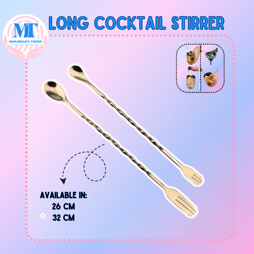 StainlessLUX 77503 Brilliant Stainless Steel Long Spoons / Stirrer Set (2  Pieces / Set)