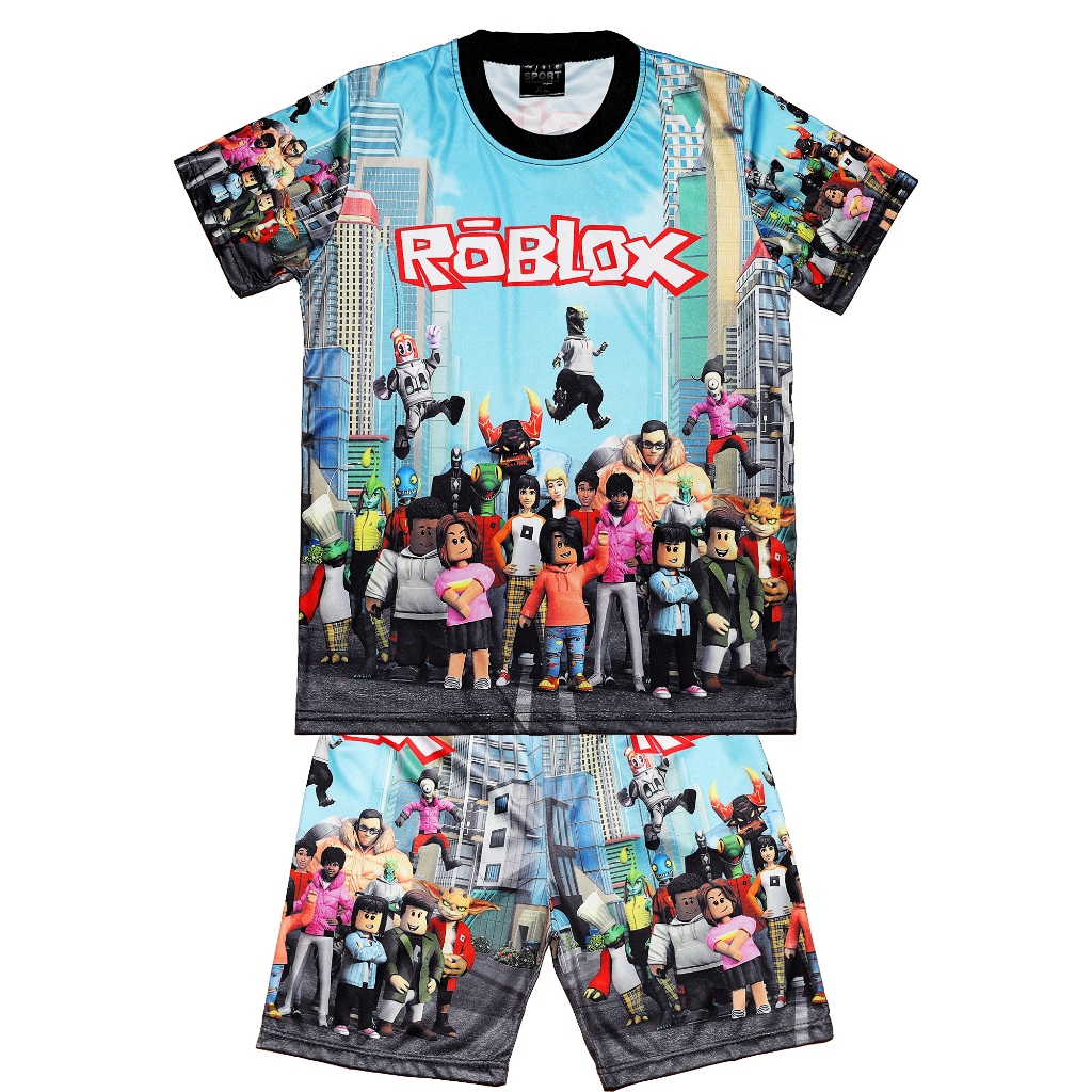 Kids Terno Roblox T-shirt Shorts for Kids Boy Printed Party Game Shirts  5-12 years old