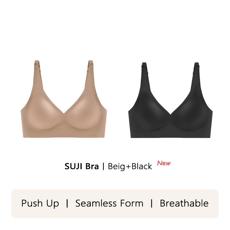 Motovita Women Seamless Bras No Steel Ring V-neck Wireless Sleep Jelly Sexy Lingerie Japanese Suji Soft Support Underwear Solid Color Push Up Bra - Image 4
