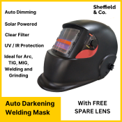 Solar-Powered Auto Darkening Welding Mask with FREE Spare Lens