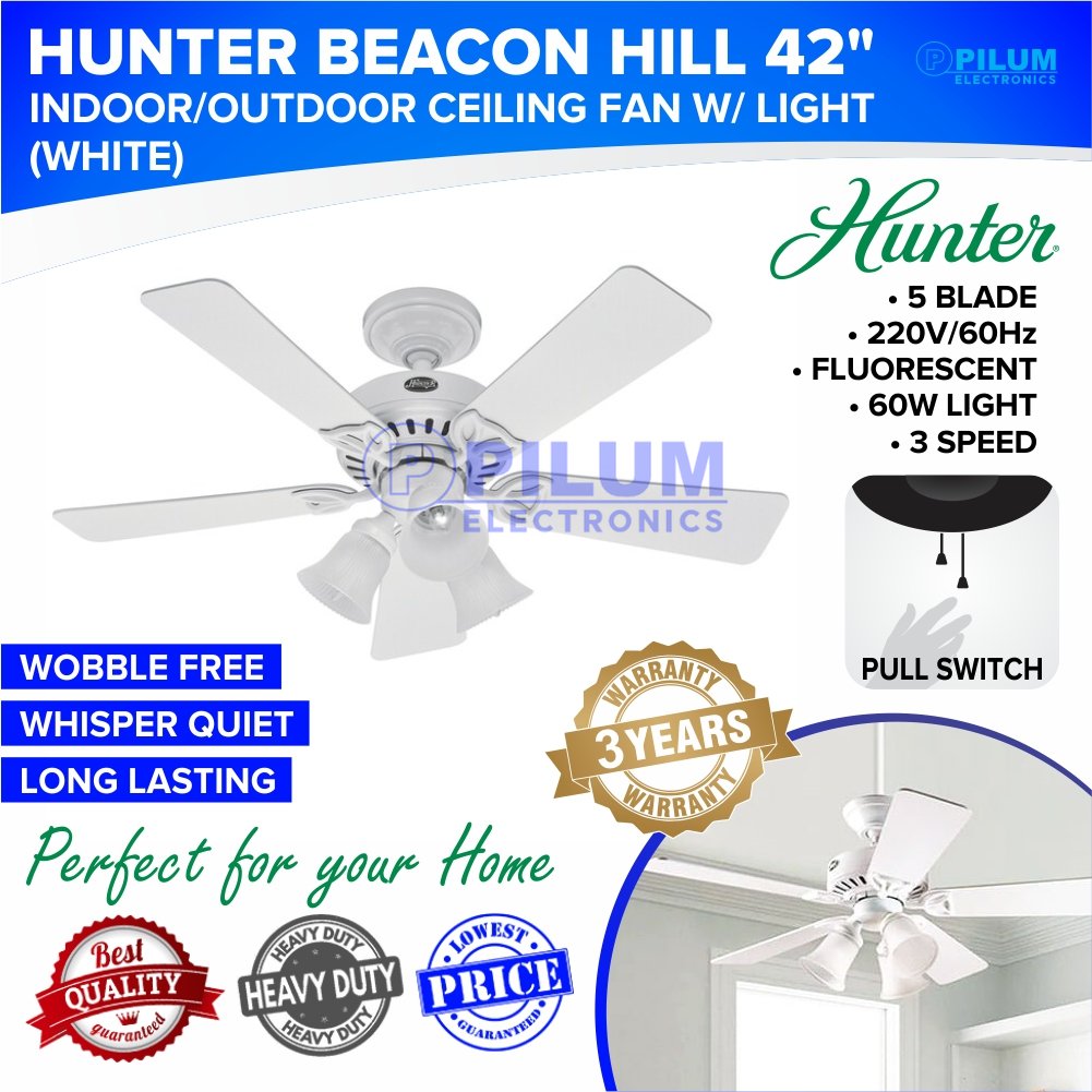 42 Inch Ceiling Fan with Lights Flush Mount LED Fixture with Dual