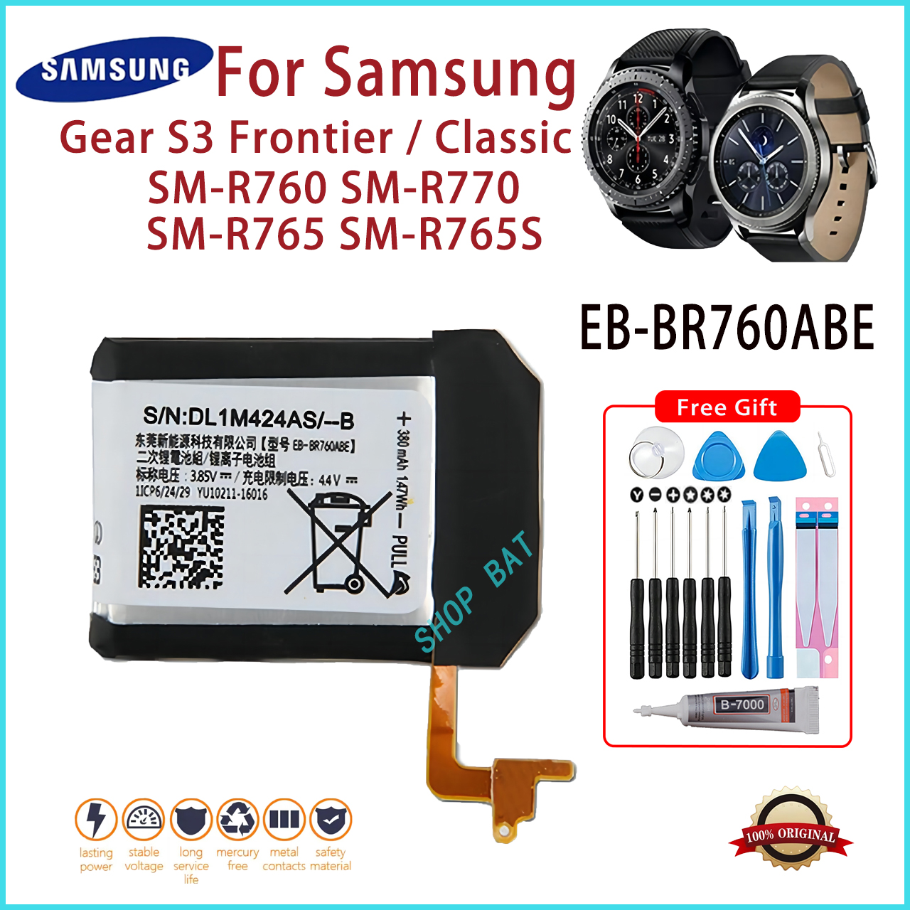Watch Battery Gear S3 Classic Battery Galaxy Watch S3 Gear Battery