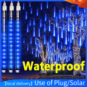 Meteor Shower Rain Lights - Solar/Plug-in - Outdoor Decoration (Brand: [if available])