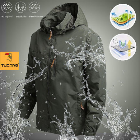 TUCANO Men's Waterproof Windbreaker Jacket for Outdoor Sports