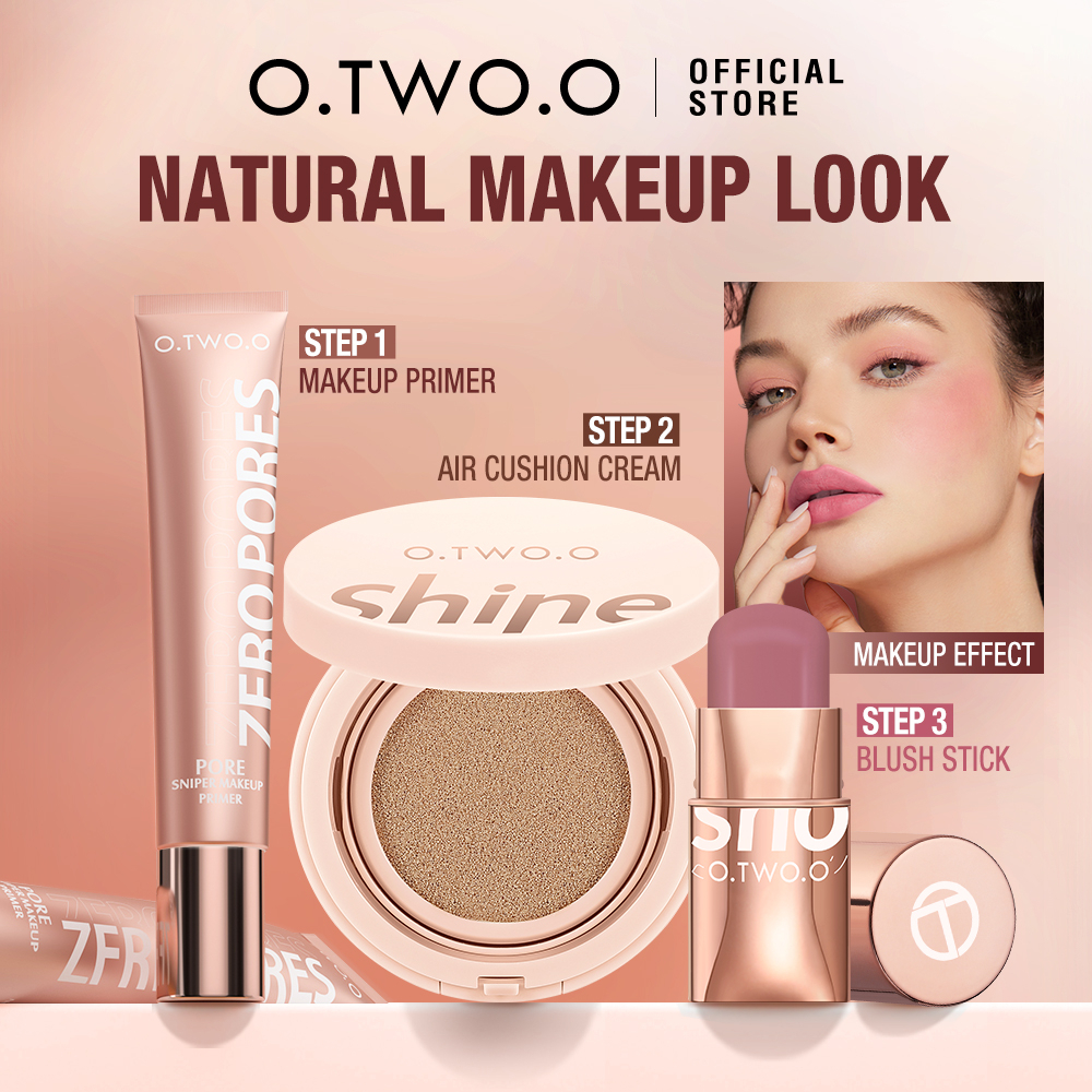 Discount on O.Two.O  shoes - SKU:  3pcs Makeup Set Face Primer  Bb Cream Air Cushion Founation Full Cover Concealer Blush Stick Face C