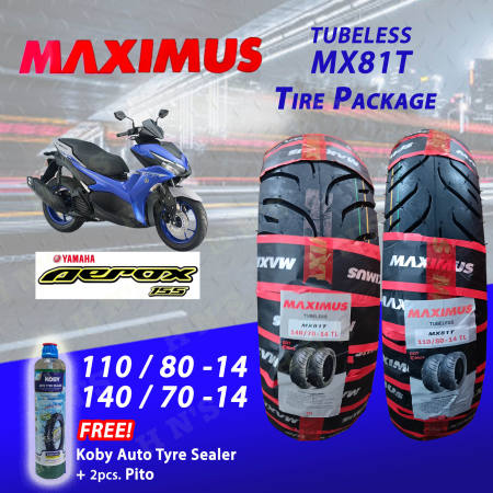 MAXIMUS Tubeless Tires for Yamaha Aerox with Free Koby Sealant