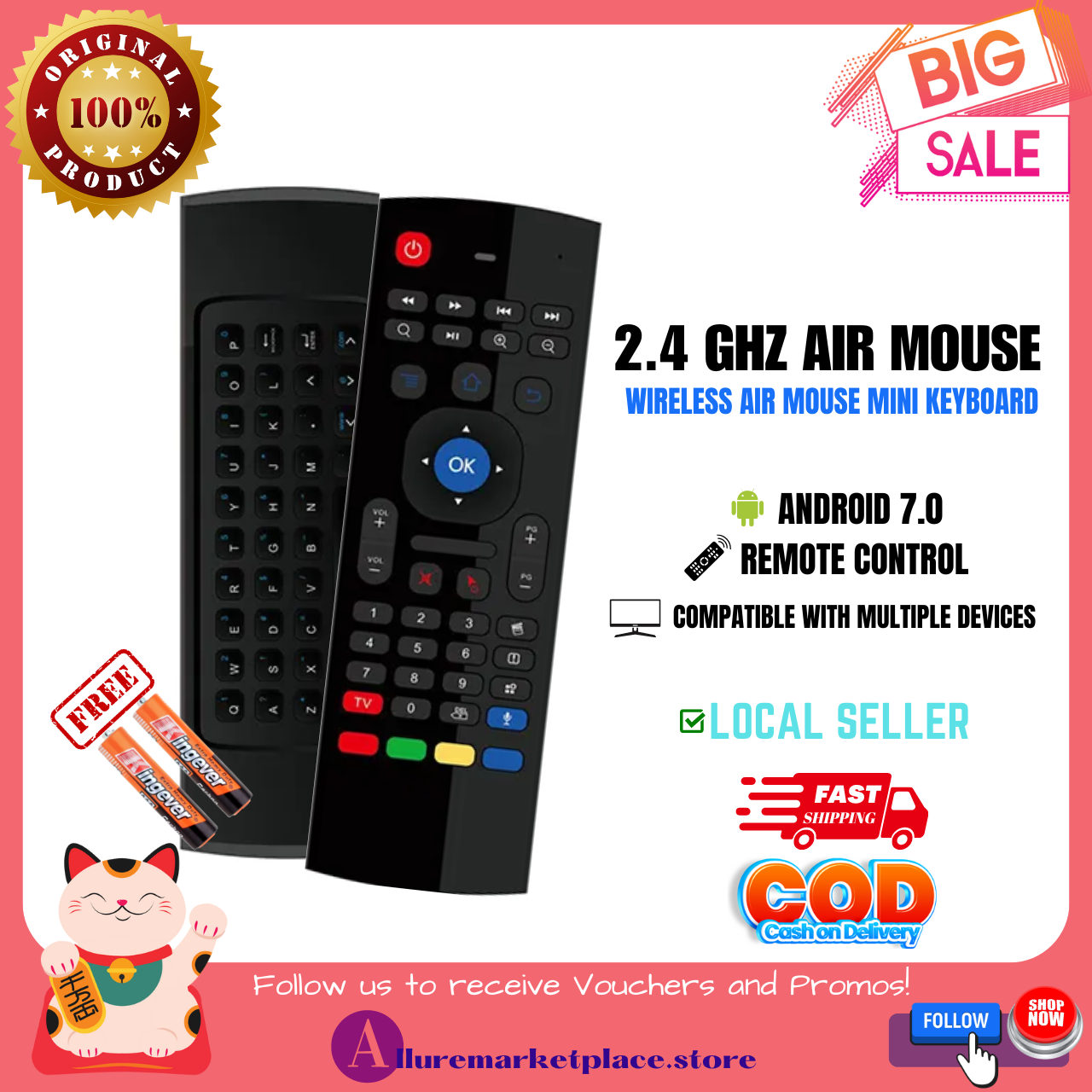 31 Keys Remote Control Mini Fly Air Mouse New 2023 Tv Remote