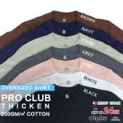 Pro Club Tshirt Inspired Plain Shirt Cotton Oversized Crew Neck Tshirt For Men 7 Color S-2XL 100%Cotton Tee 200GM/㎡ Unisex Tshirt