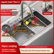 SUS304 Kitchen Sink Set - High Quality, Knife Holder, Single Basin