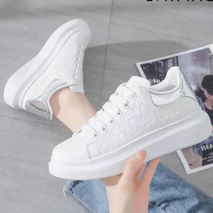 Cheap Summer New Trend Versatile Junior High School Students' Thick Sole  Sports Casual Low Top Small White Gradient Fashion Shoes | Joom