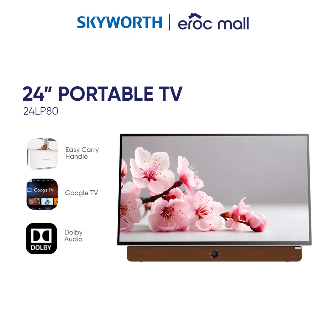 Skyworth Portable 24 LED-24LP80 FHD Google TV Presyo 11,690 Piso*Libreng Shipping
