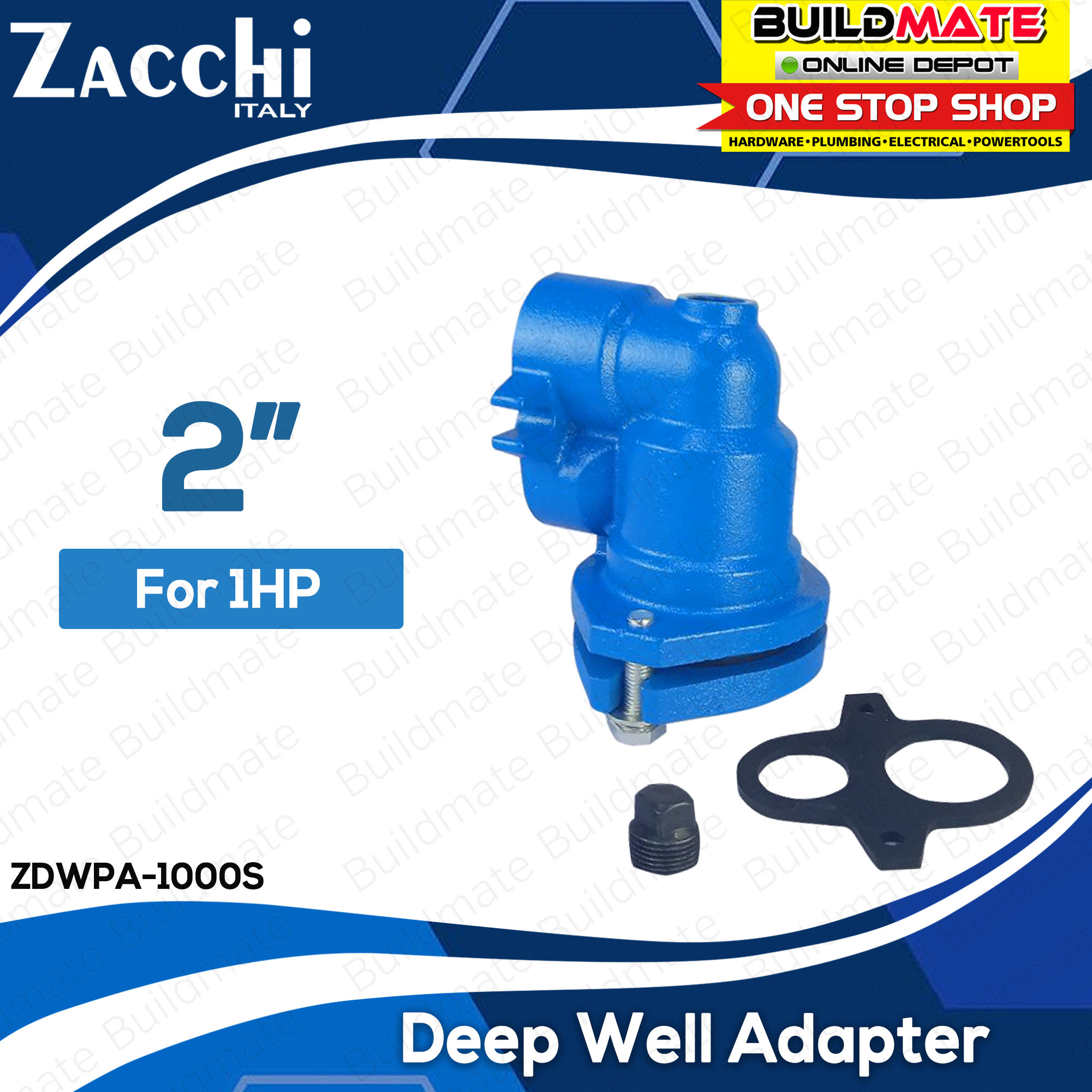 Buildmate Zacchi | Wilo 2" Inch Deep Water Pump Adapter for 1HP Adaptor Only Deepwell Ejector ZDWPA-1000S WL-DWP-A