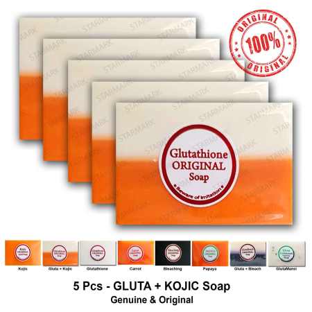 Kojic Acid & Glutathione Whitening Soap Set - 5 Pcs