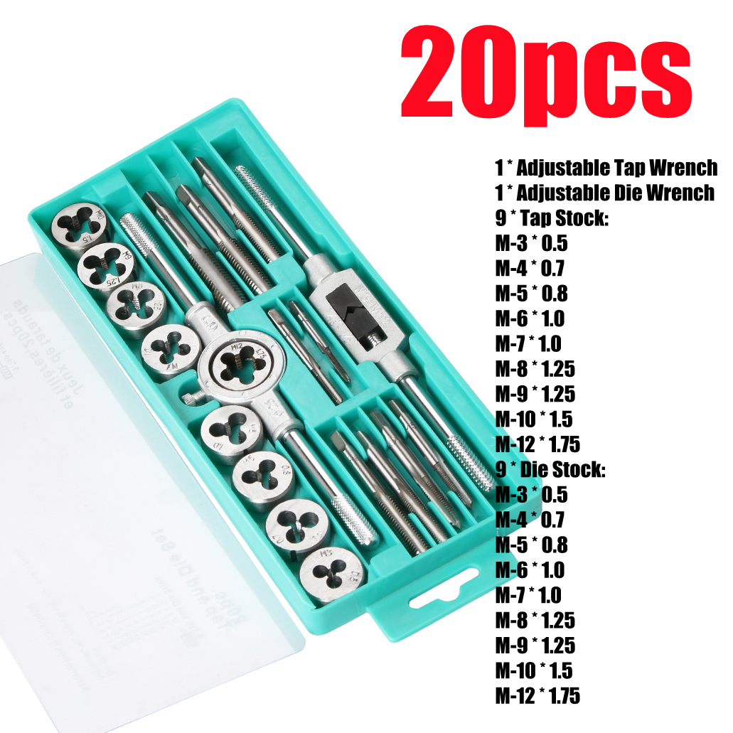【COD + local seller】40pcs Tap Die Set M3-M12 Screw Thread Metric Taps Wrench Dies DIY Kit Wrench Screw Threading Hand Tools Alloy Metal With Case Coarse and Fine Threads Essential Threading Rethreading Tool Kit - Image 3