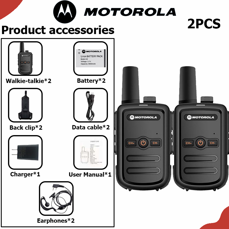 Motorola C51 400-470MHZ UHF Two Way Radio Walkie Talkie Set with Long Range 5W Powe 9800mAh Type-C - Image 2