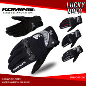 Komine GK162 Full Finger Motorcycle Gloves with Touch Screen Support