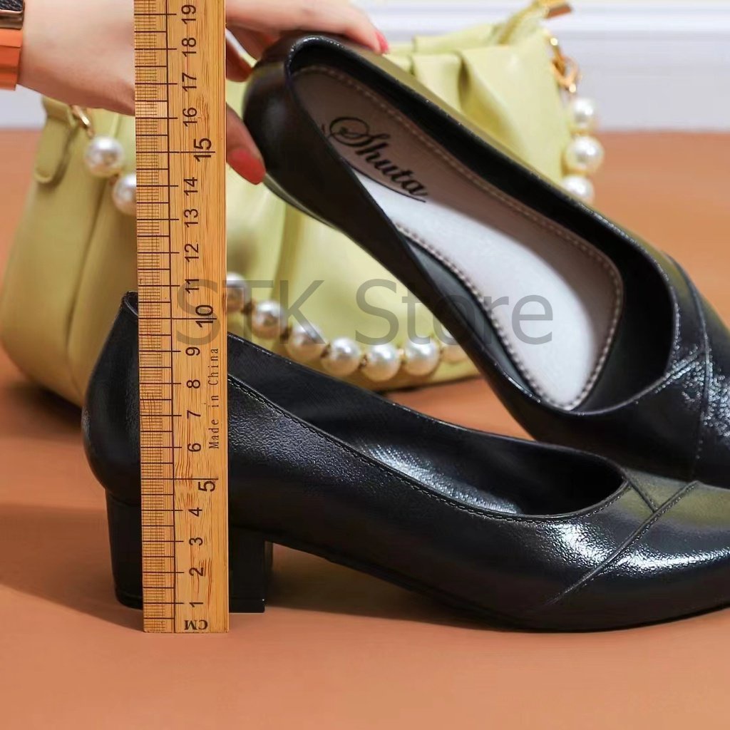 STK632 Fashion Women Sandals Premium Black Shoes School and Work