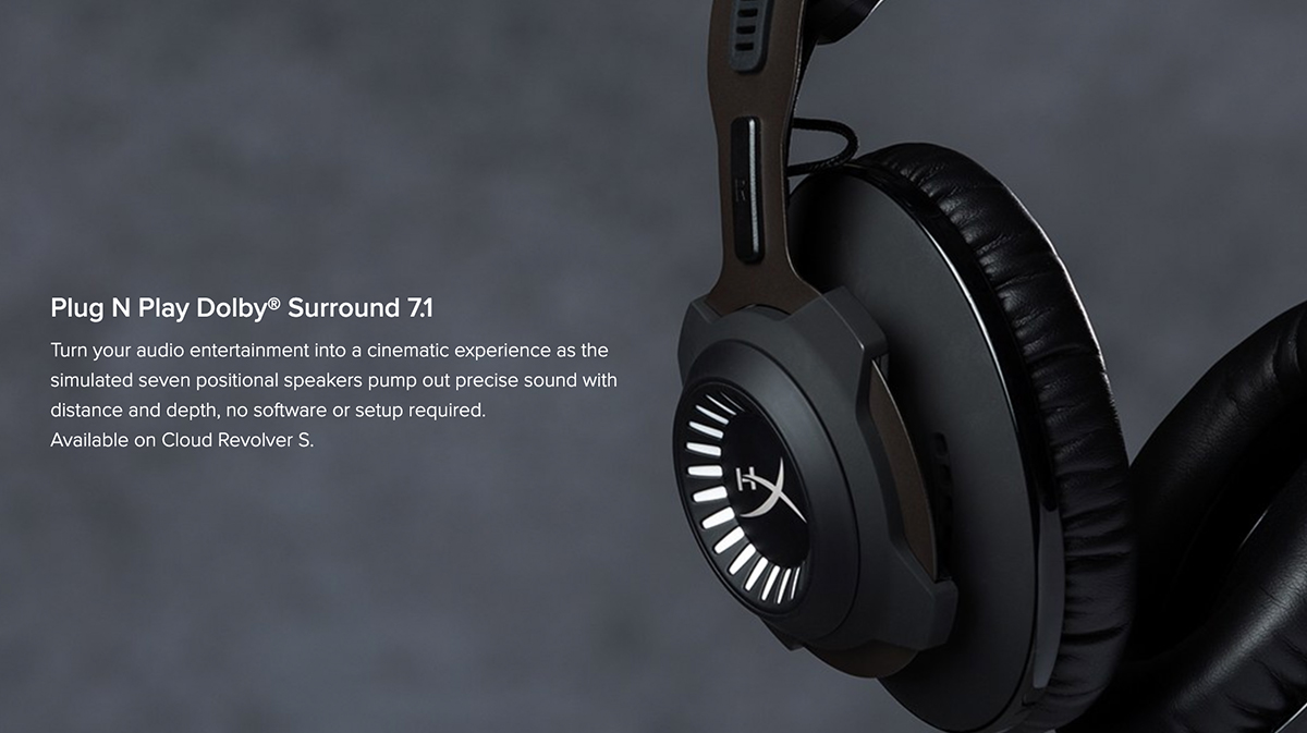 HyperX Cloud Revolver S Gaming Headset Plug N Play Virtual Dolby