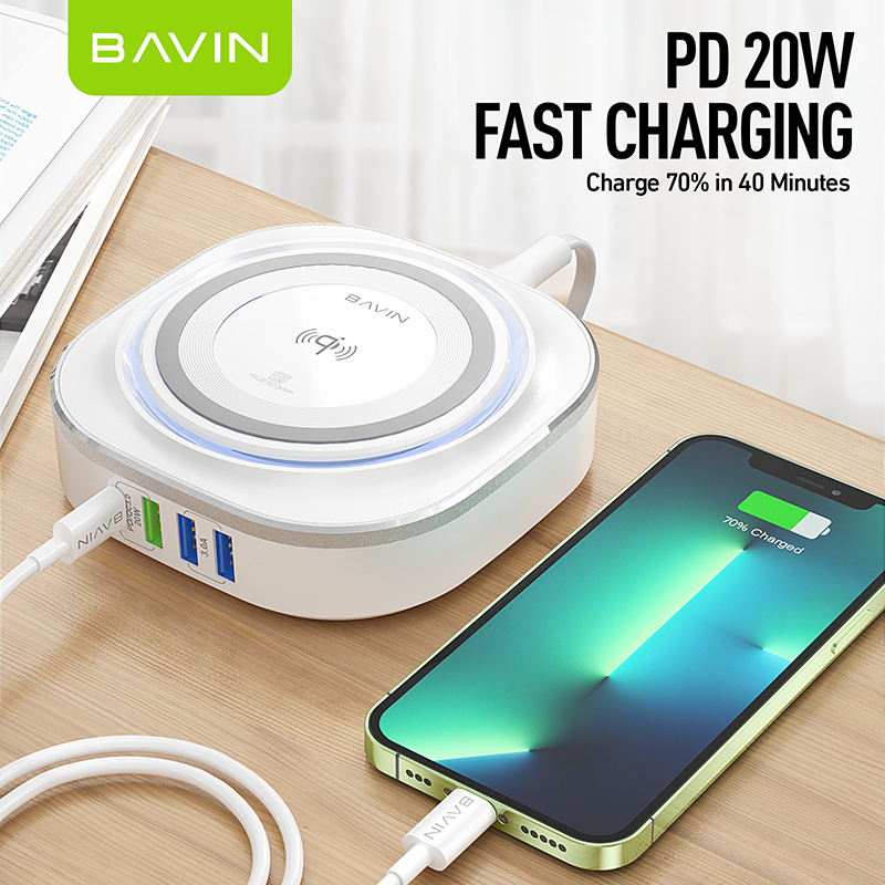 BAVIN PC832 45W 5-in-1 Multi-Functional Qi Wireless Fast Charging