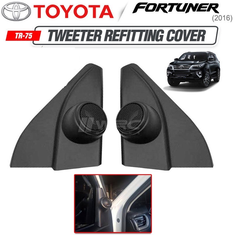2-Piece A-Pillar Speaker Covers For Toyota Hilux & Fortuner (2016-2020) – Black ABS Replacement Trim Panels