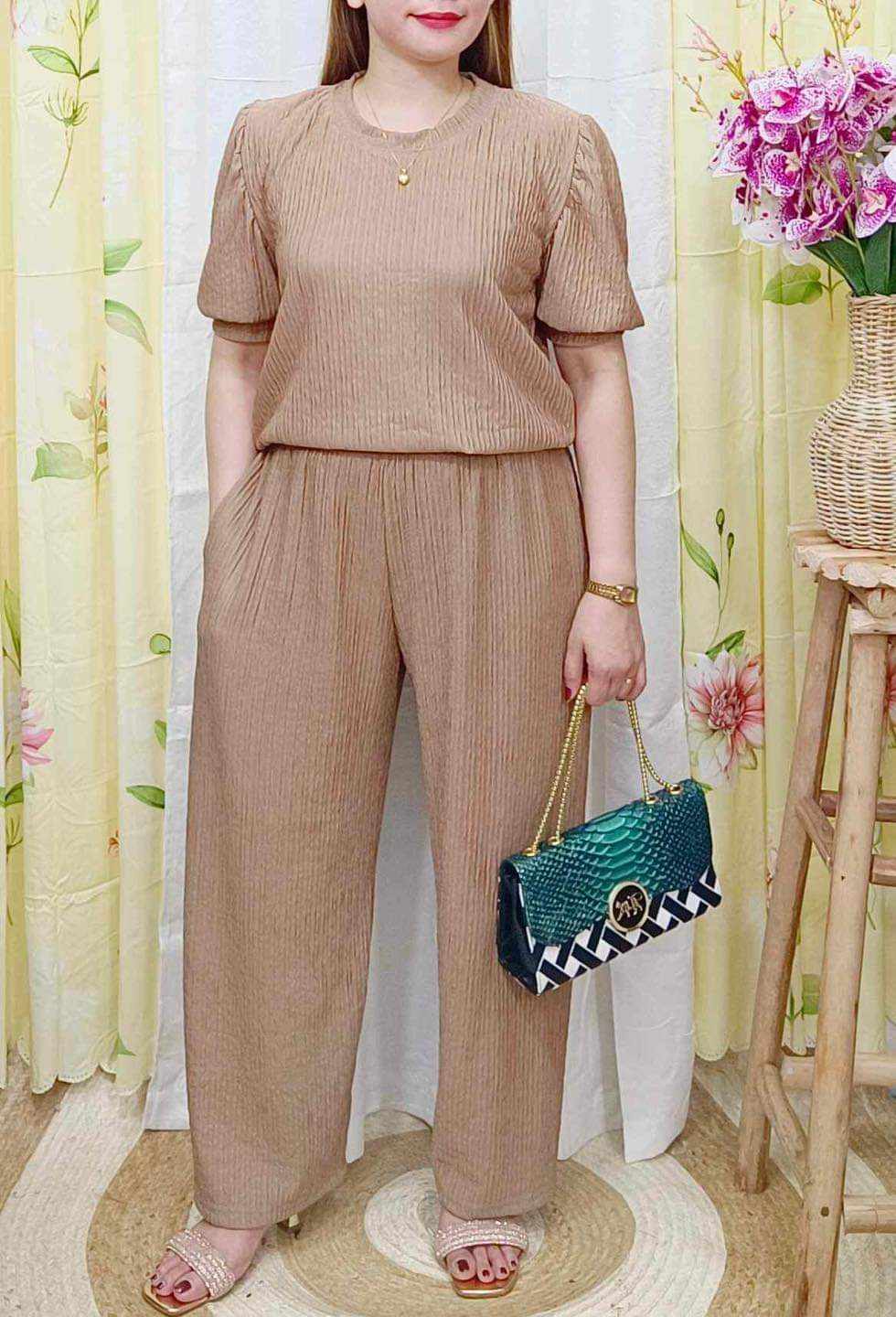 PLUS SIZE PUFF TERNO PANTS UP TO 4XL BARK CREEP FABRIC - Image 2