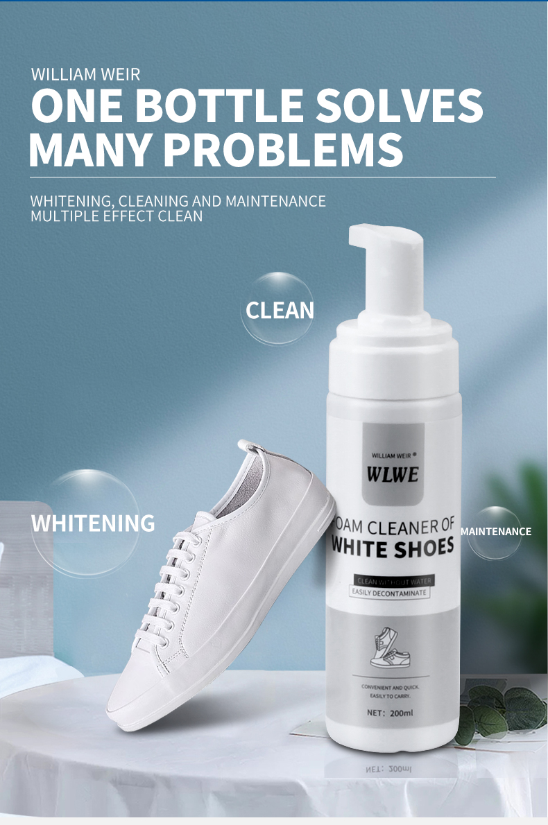 White In A Second????WILLIAM WEIR Shoe Cleaner(200ML)No Washing Quick Cleaning Easy To Wipe