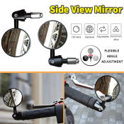 PMShop Universal Round Bar End Motorcycle Side View Mirrors