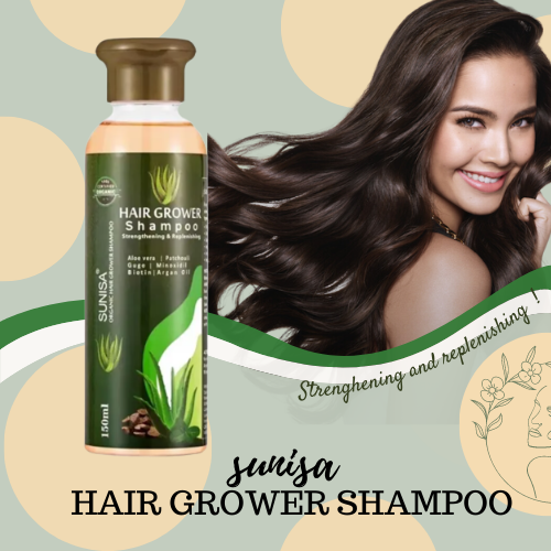 SUNISA Organic Aloe Vera Hair Grower Shampoo for Scalp Health