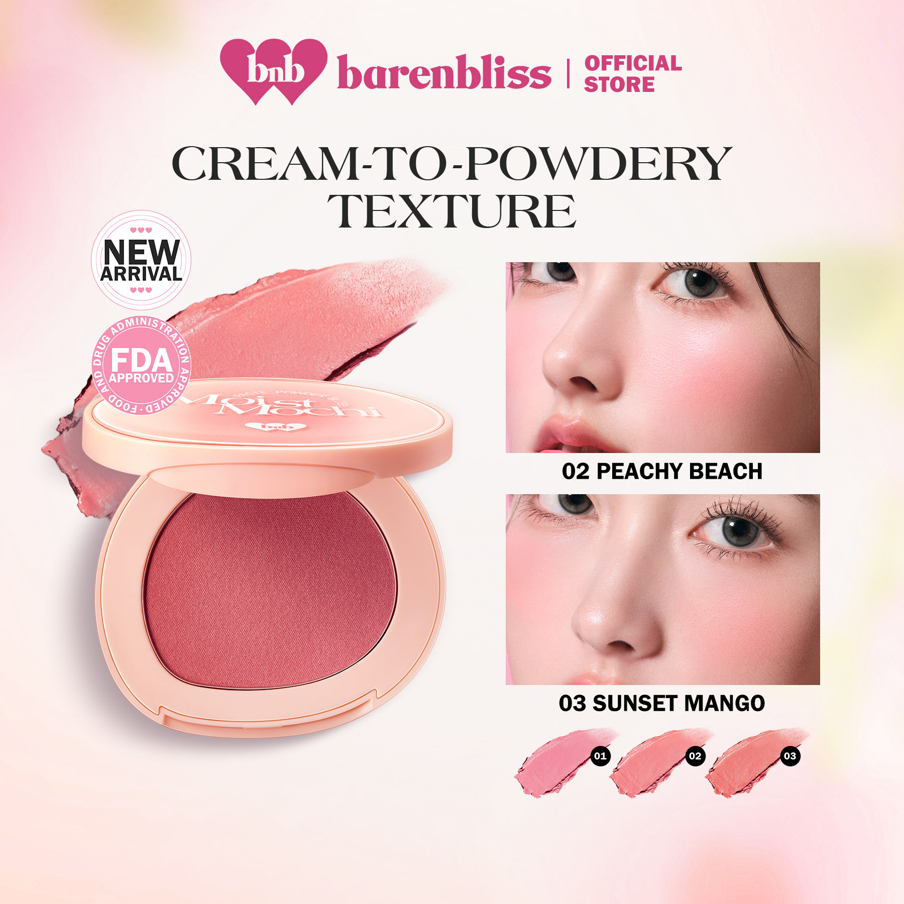 Discount on Barenbliss  shoes - SKU: 【new】barenbliss Bnb Moist Mochi Paste Powder Blush｜waterproof | Multi-Use |12hr Long Wear | Moisturi