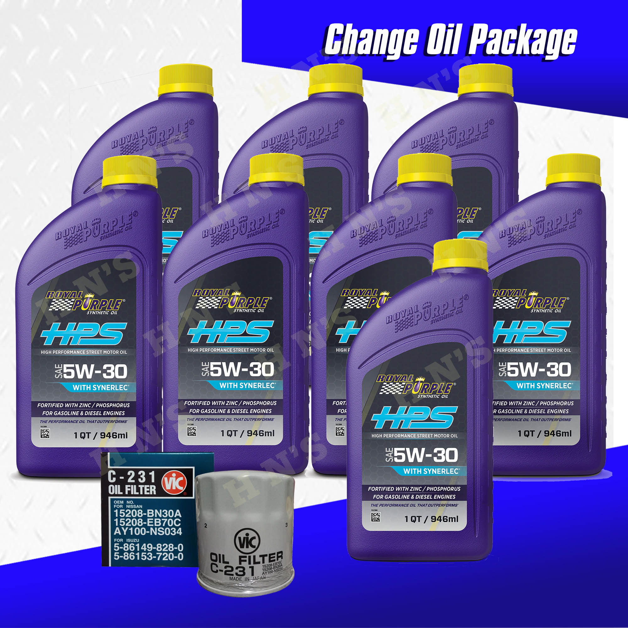  Royal Purple HPS 5W-30 Synthetic Motor Oil w Synerlec Additive  Technology - 1 qt Case of 5 : Automotive