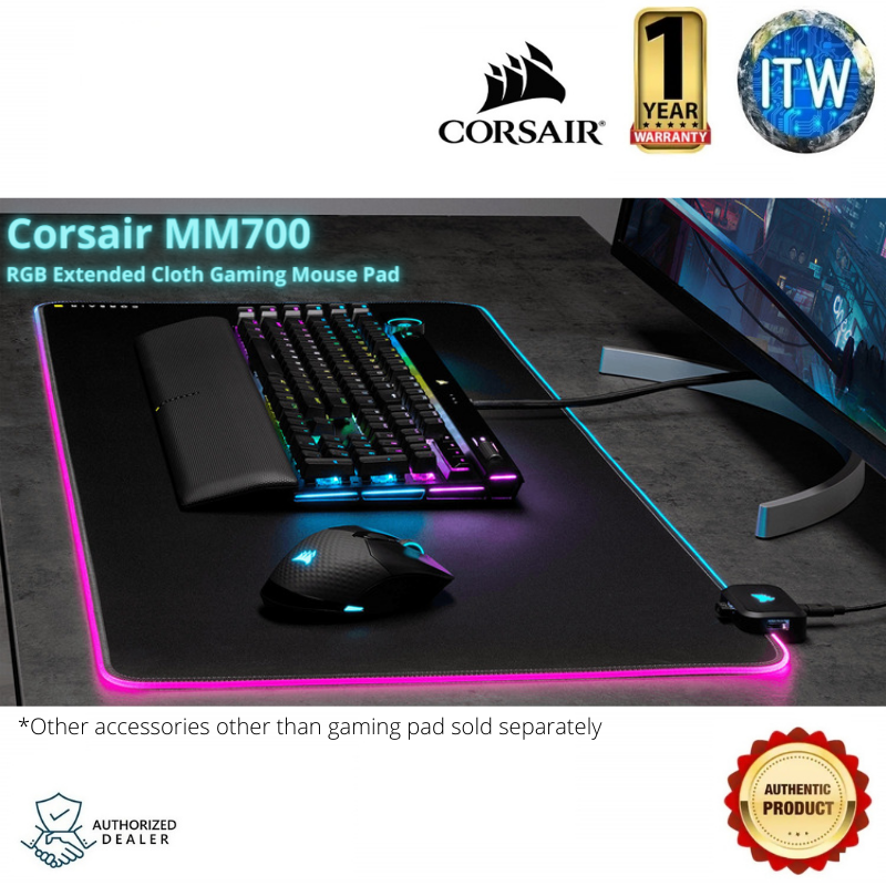 Corsair RGB Extended Soft, Spill-proof, Cloth Gaming Mouse Pad (CS-CH-9417070-WW) | Lazada PH