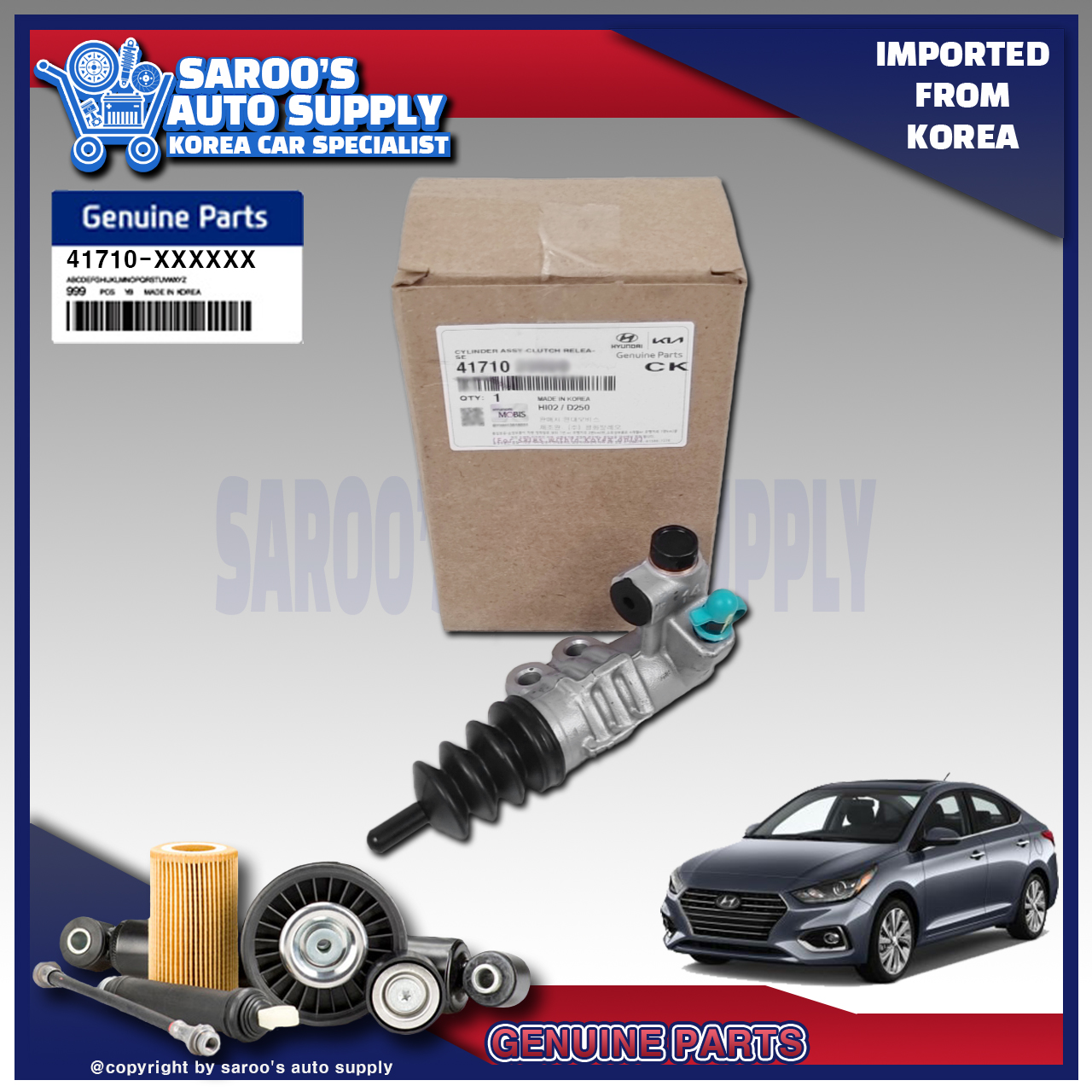 thumbnail image 2 of Genuine Clutch Master & Slave Cylinder Kit For 2011-2019 Hyundai Elantra, Veloster, Kia Forte 2 of 14