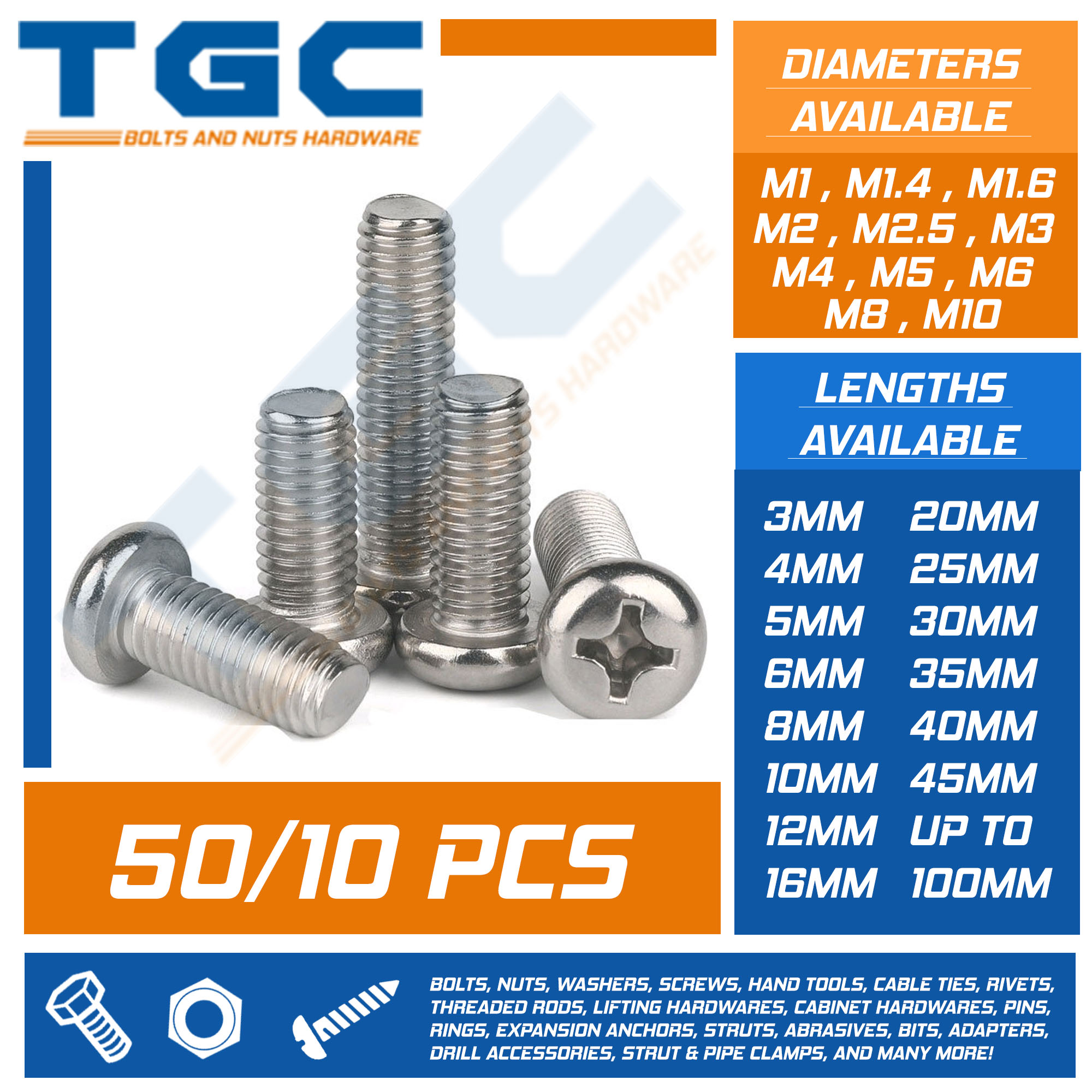 M5 X 28mm Torx Pan Head Machine Screws - BLACK Stainless Steel A2 (304 - View #4