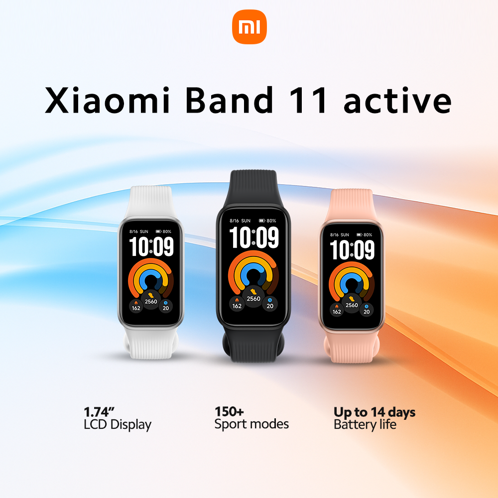 Xiaomi Band 11 Active Smartwatch with 1.74" LCD Display, 150+ Sport Modes, Up to 14 Days Battery Life