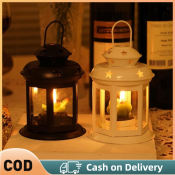 Elegant Iron Candle Holder with Glass - Home Decor Accent