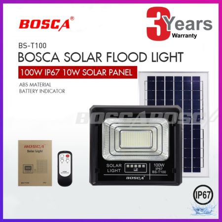 BOSCA Solar LED Flood Light - Waterproof, Remote Control